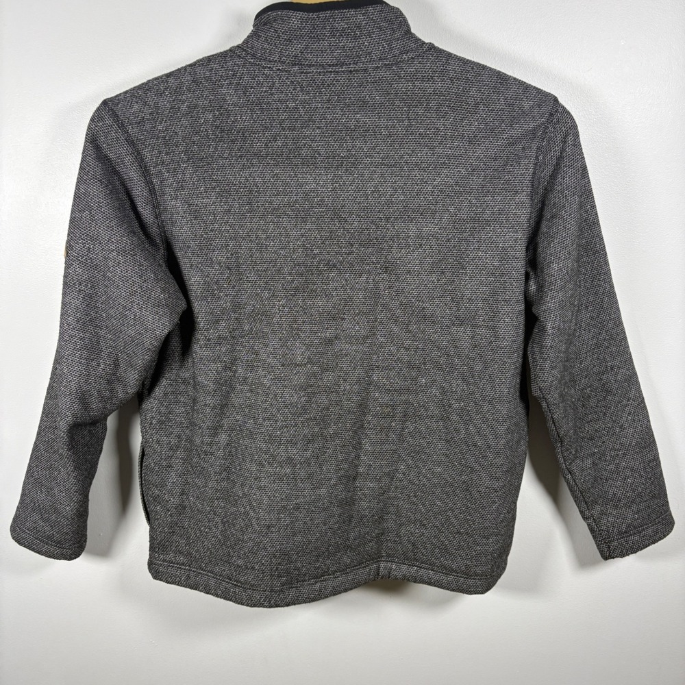 Orvis Mens XL Sherpa Lined Quarter Zip Pullover Textured Knit Grey - Picture 3 of 5